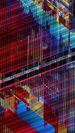 Abstract digital art with red and blue lines
