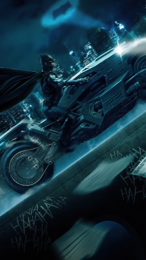 Batman on Batpod in Gotham City 4K