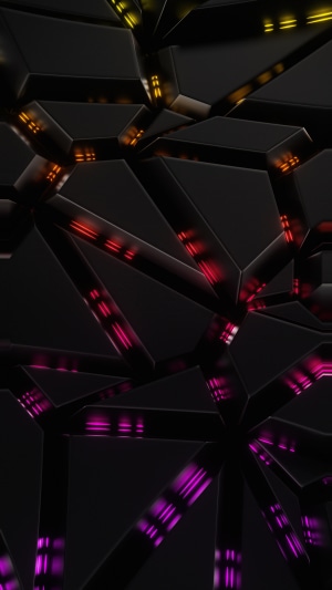Abstract digital art with glowing geometric shapes