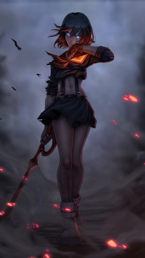 Ryuko Matoi from Kill la Kill with a scythe