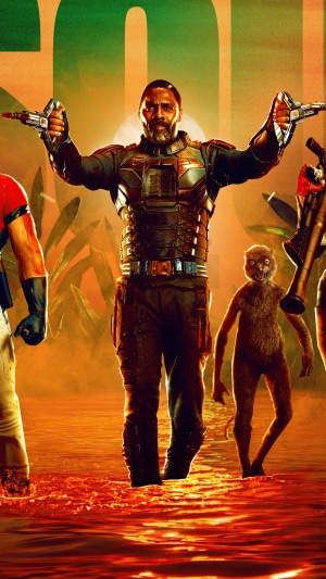 The Suicide Squad characters in water