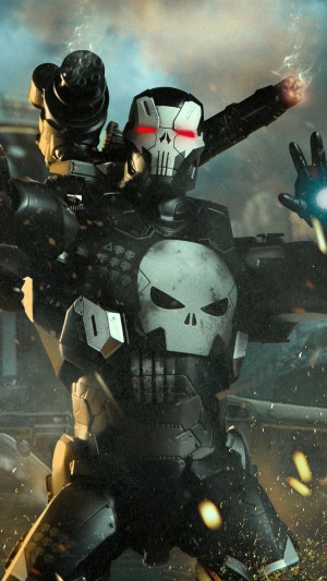 War Machine Punisher Armor Artwork 4K