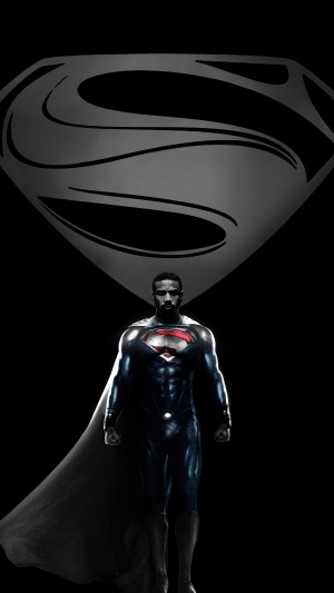 Superman from DC Comics with a large S-shield emblem