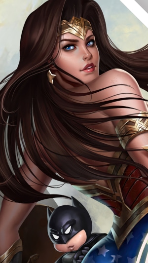Wonder Woman and Baby Batman Artwork