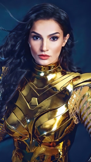 Wonder Woman in golden armor 4K