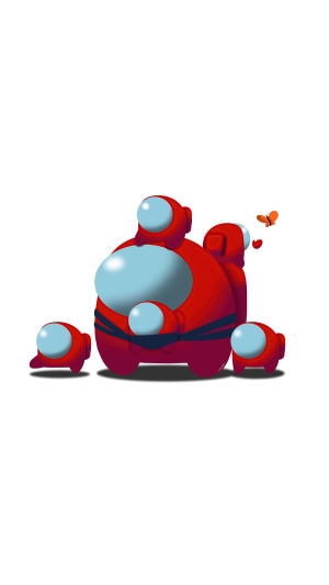 Among Us characters with butterflies