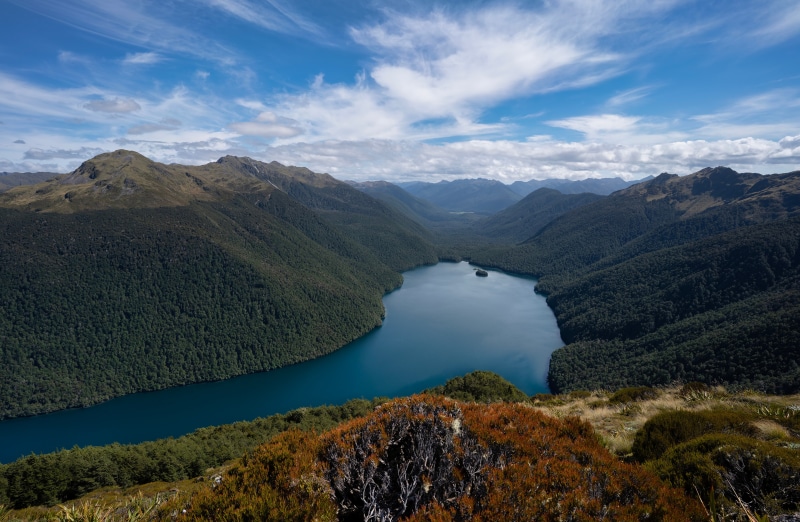 Lake Christabel, New Zealand, Mountains, Lake, Clouds
