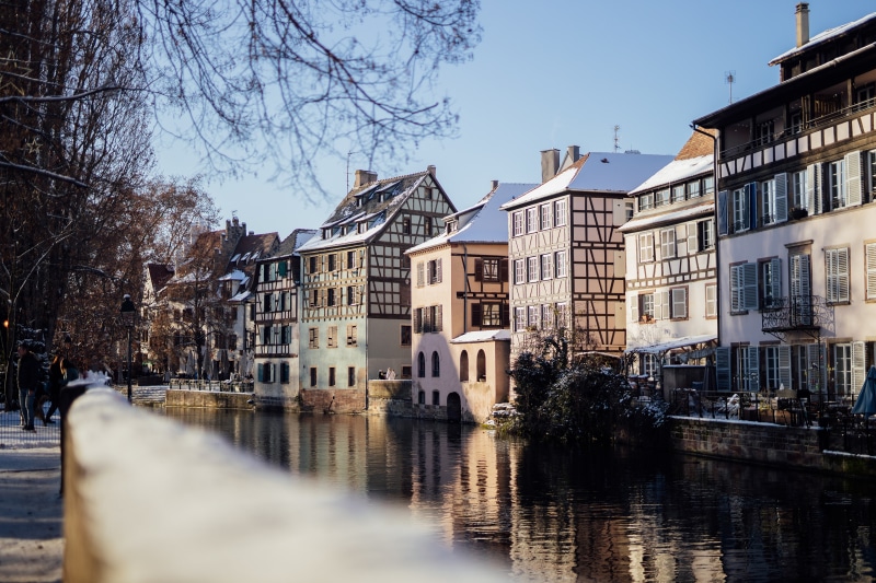 Strasbourg France Canal Houses in Winter