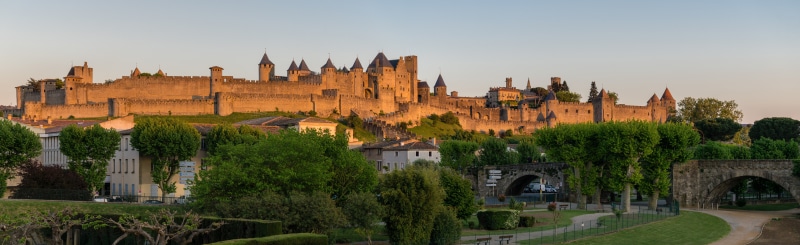 Carcassonne Fortress Panorama in Occitanie, France
