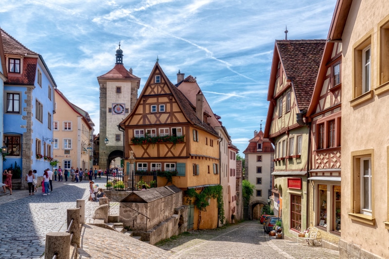 4K Rothenburg Germany Street with Houses