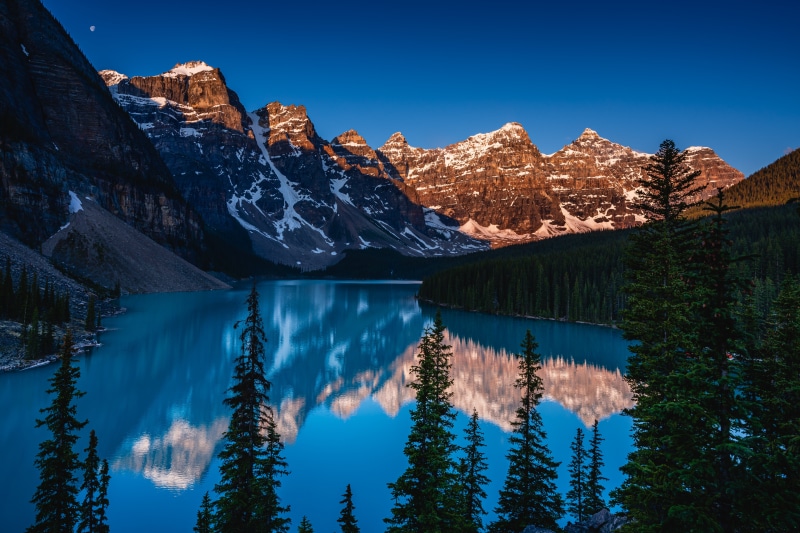 Moraine Lake and Mountains in Banff National Park, Canada