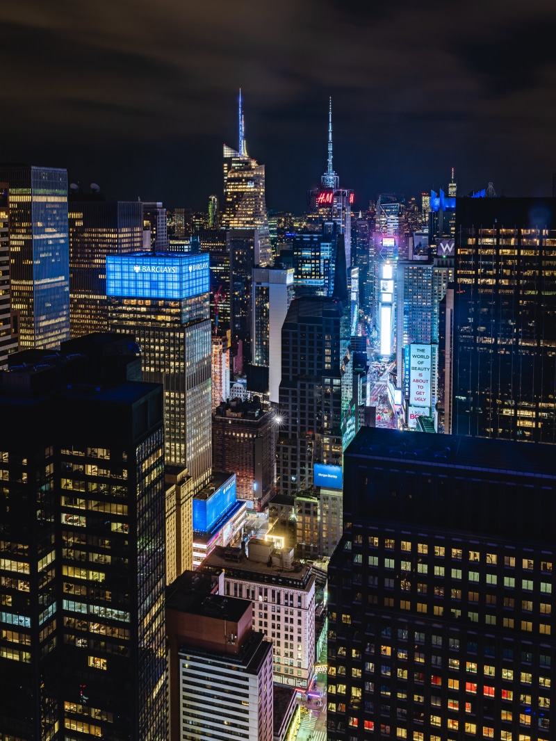New York City Skyscrapers at Night