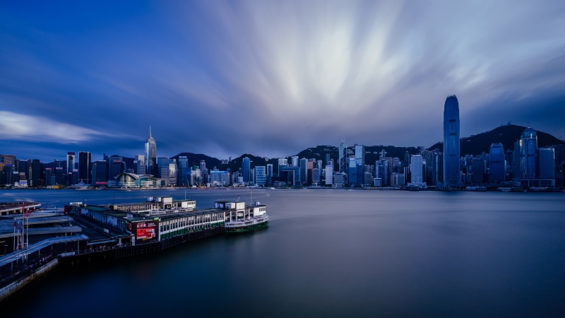 Victoria Harbour, Hong Kong Skyline at Dusk