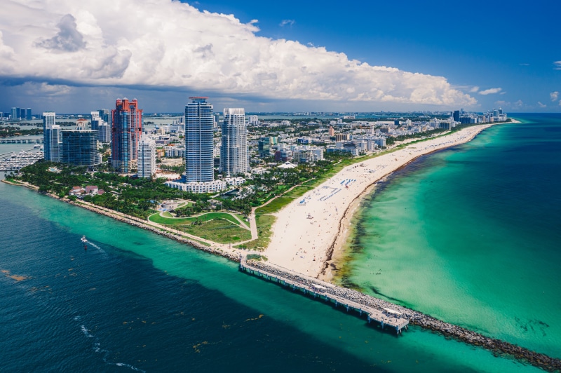 Miami South Beach Florida USA Aerial View