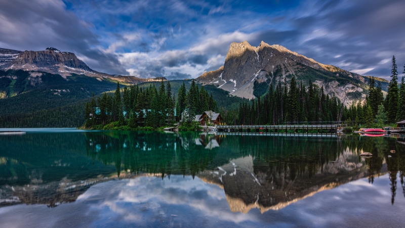 Emerald Lake Yoho Canada Mountains Lake Reflection
