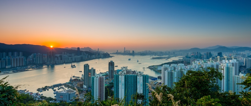 Hong Kong Bay at Sunset