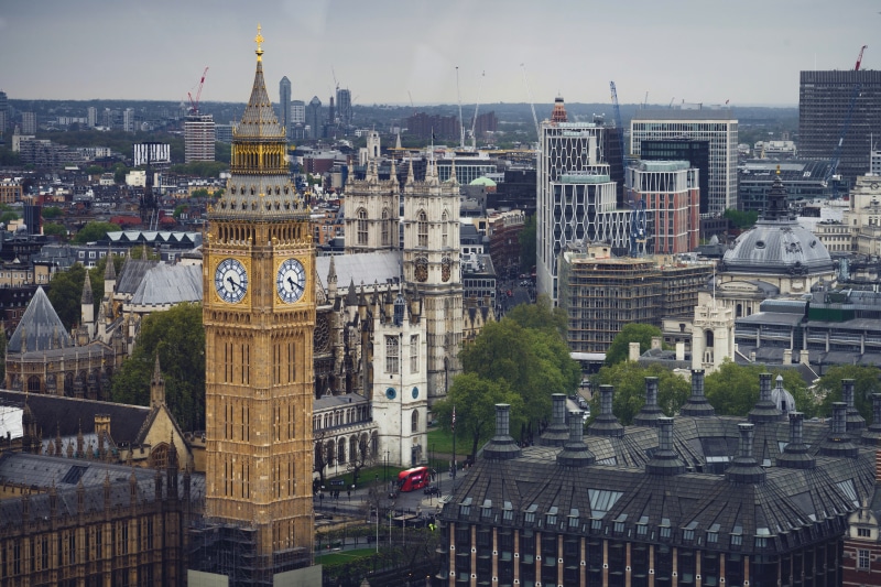 Big Ben Clock Tower and London Skyline