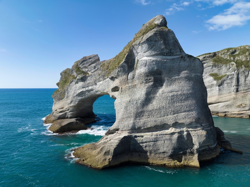 4K Wharariki Beach, New Zealand Arch Rock