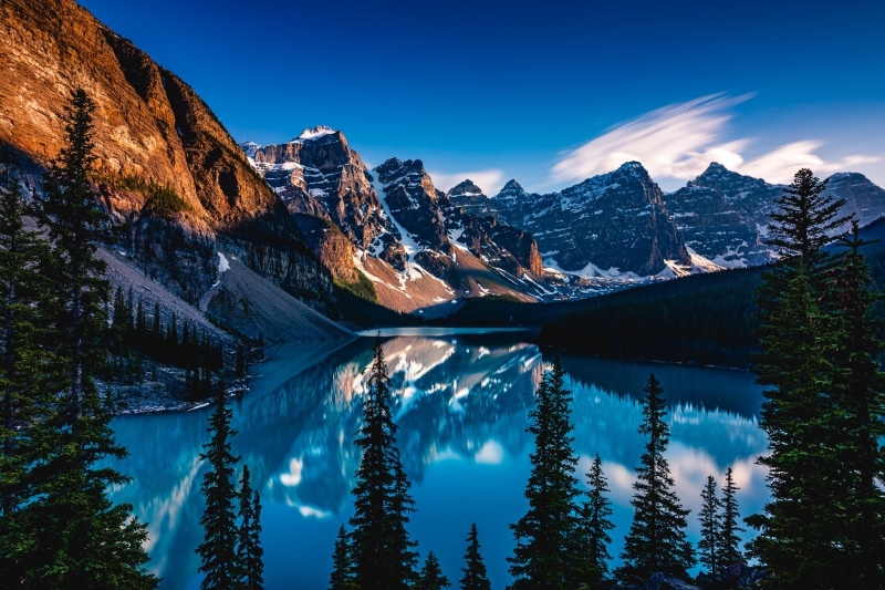Moraine Lake and Mountains in Banff National Park, Canada
