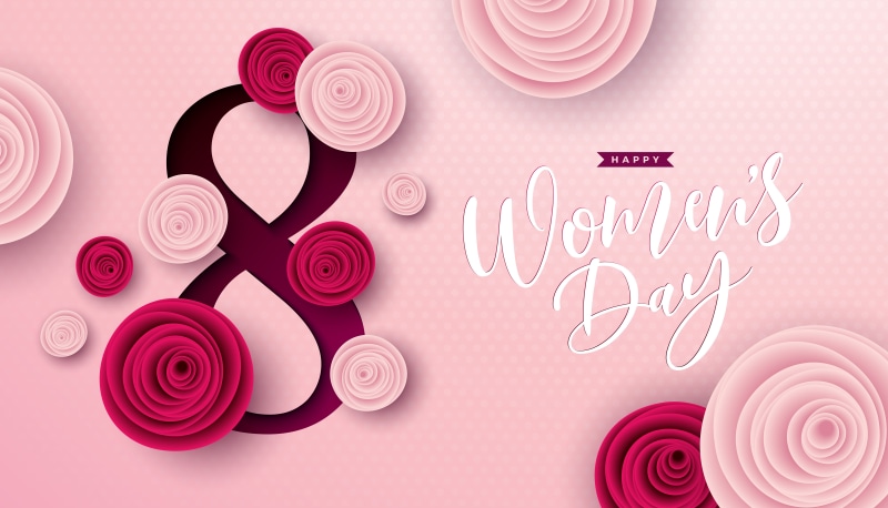 Happy Women's Day greeting card with roses