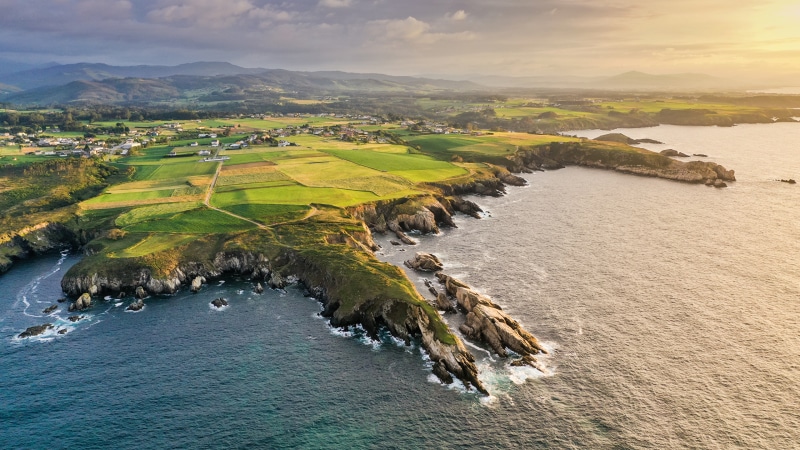 Aerial view of the coast of Asturias, Spain