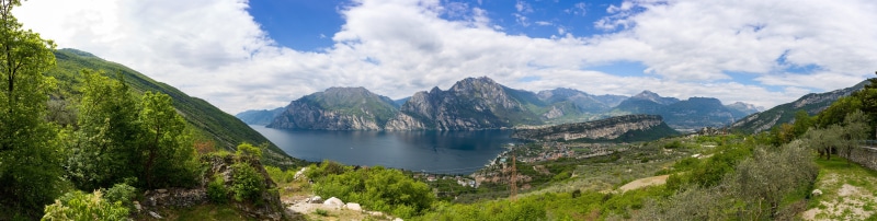 Lake and Mountains Panorama in Italy