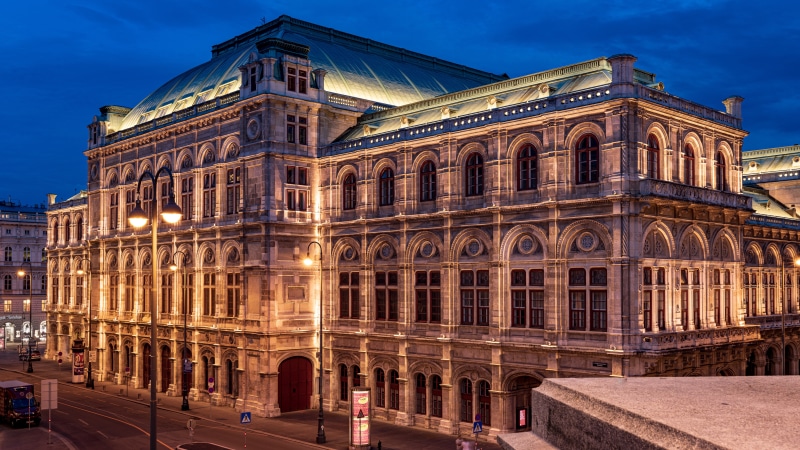 Vienna State Opera Building at Dusk