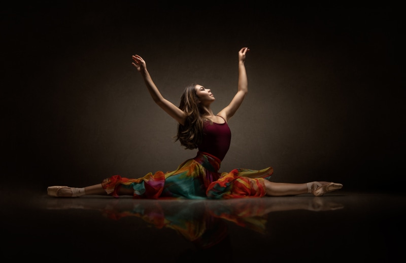 Ballet dancer performing a split
