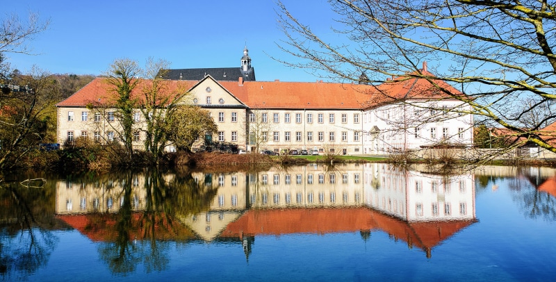 Kloster Lamspringe Monastery and Pond Reflection