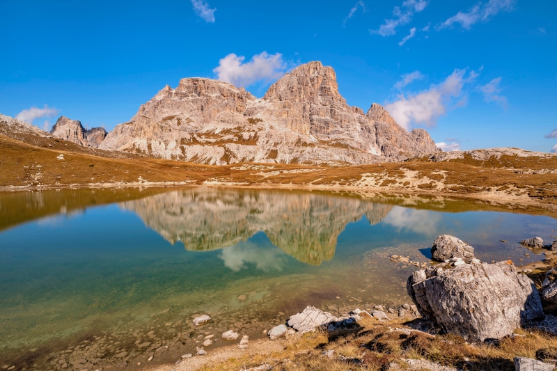 4K Mountains and Lake Reflection in Italy