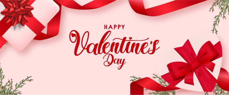 Happy Valentine's Day Gift Boxes with Ribbons