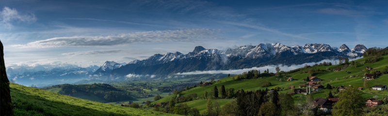 Panorama of Swiss Alps near Burgistein