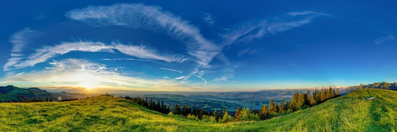 Panorama of Gurnigelberg, Switzerland at Sunrise