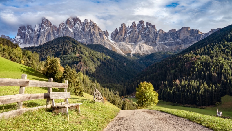 Santa Magdalena Italy Alps Mountains Road Scenery