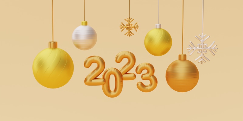 2023 New Year's Eve Ornaments and Snowflakes