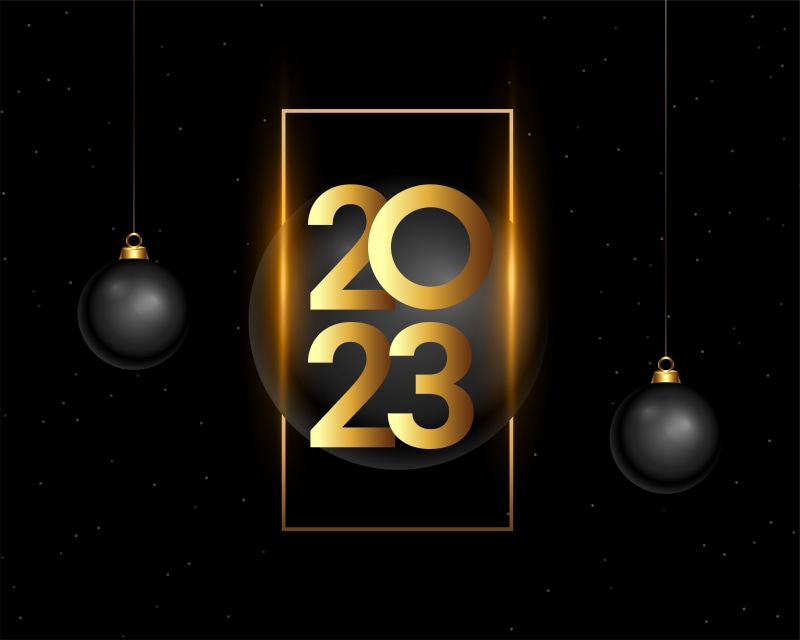 2023 New Year Celebration with Black Ornaments