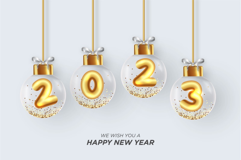 Happy New Year 2023 Christmas Balls