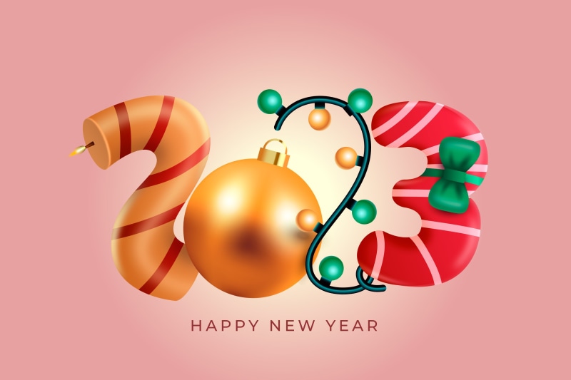 Happy New Year 2023 Christmas Decorations