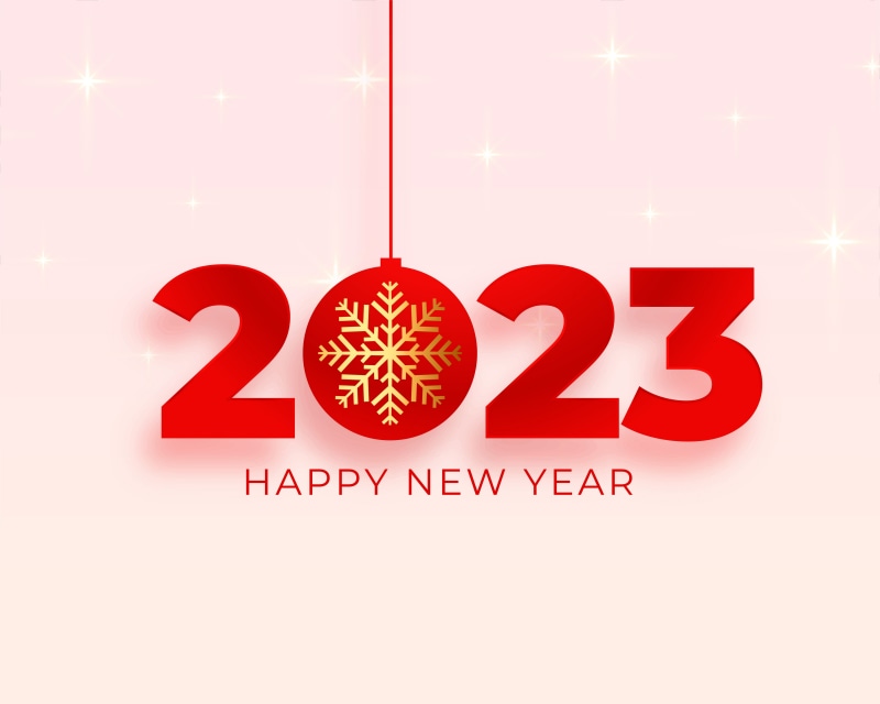 Happy New Year 2023 Snowflake Ornament