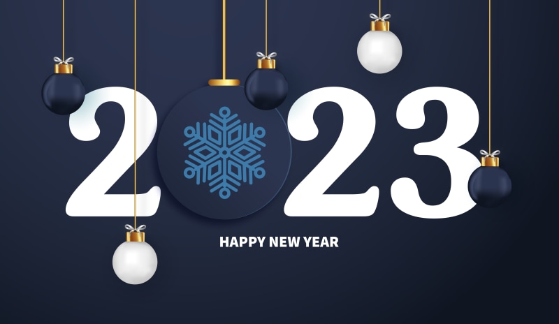 Happy New Year 2023 Snowflake Christmas Ornaments