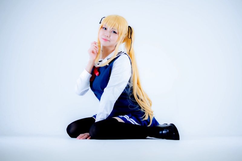 Asian girl in school uniform posing