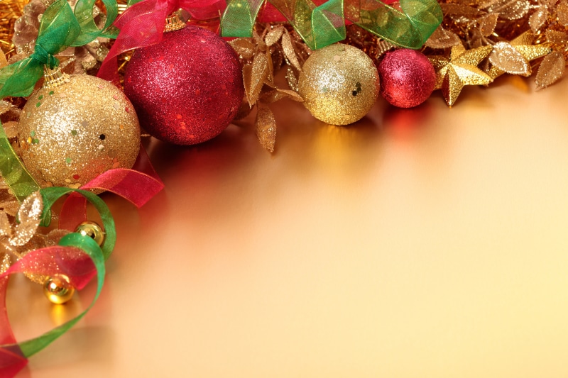 Christmas ornaments with ribbon and star decoration