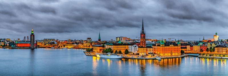 Stockholm Panorama with City Hall and Gamla Stan