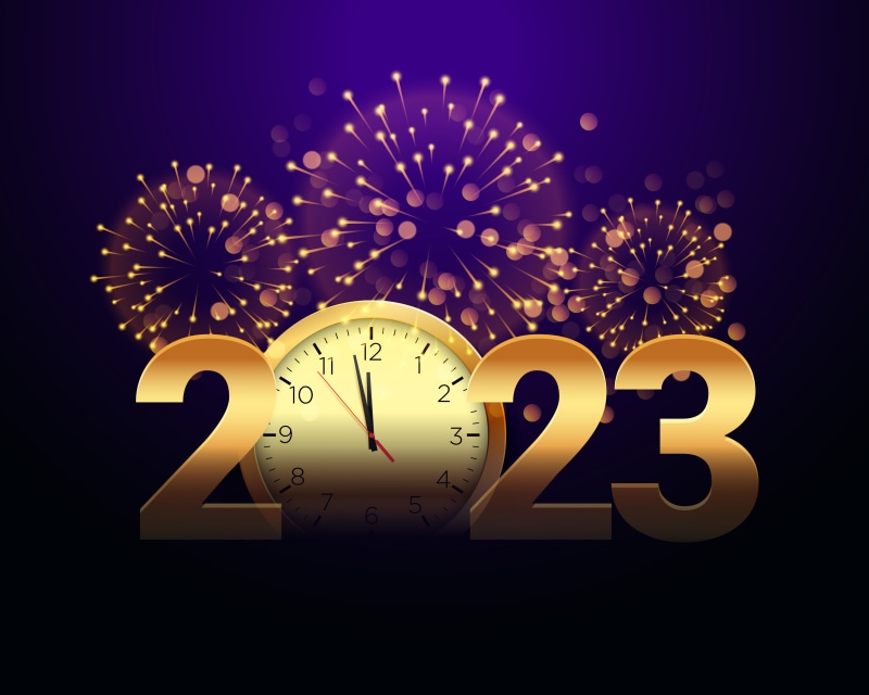 2023 New Year's Eve Clock and Fireworks