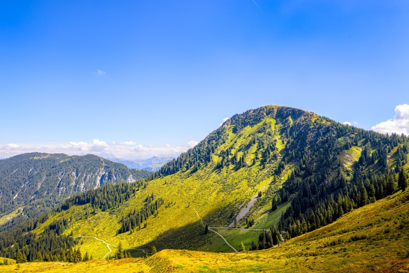 Mountains and green hills in Tyrol, Austria