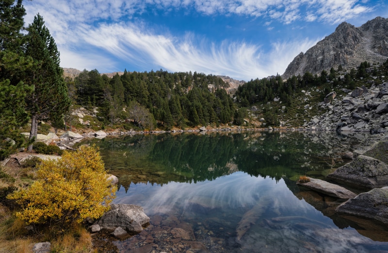 Lake and mountains in Encamp, Andorra