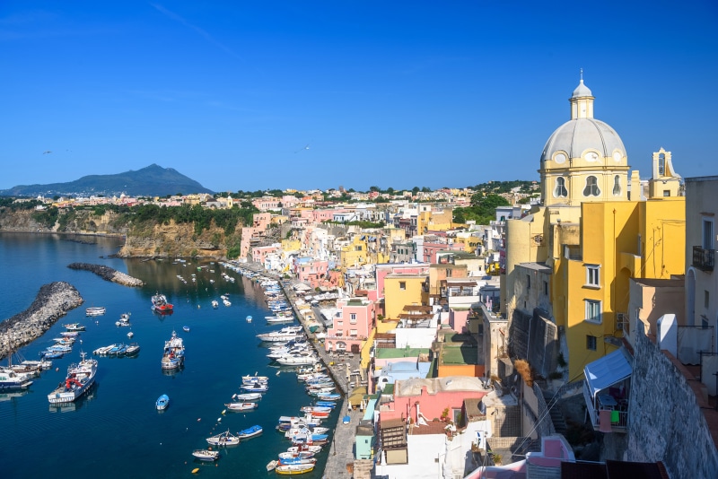 4K Procida, Italy Houses and Marinas