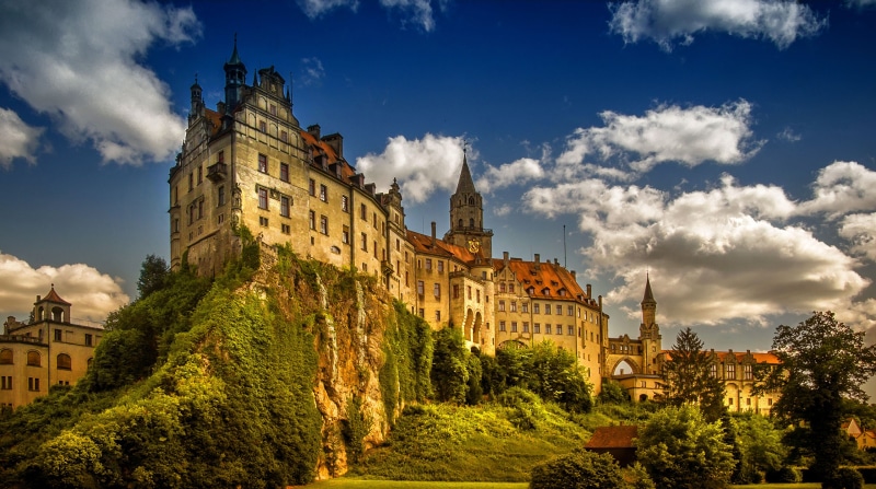 Hohenzollern Castle on a rocky outcrop in Germany