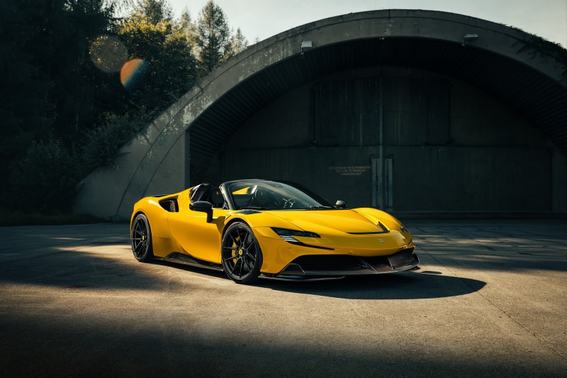 Yellow Novitec Ferrari SF90 Spider 2022