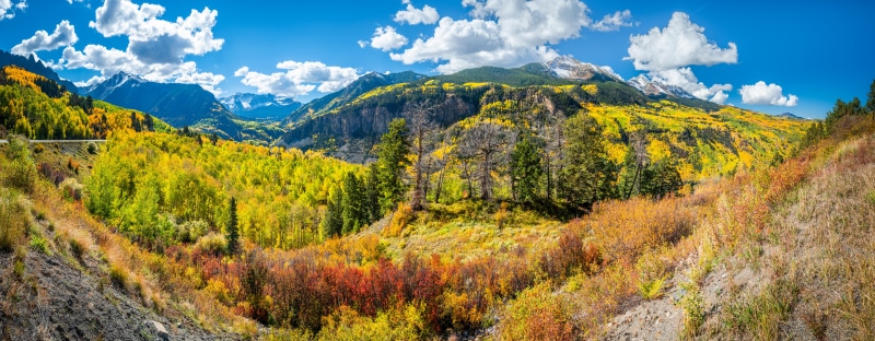 Telluride, Colorado Mountains in Autumn Panorama